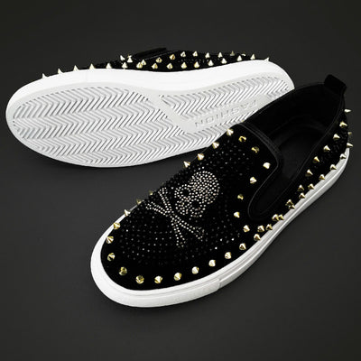 Zapatos Casuales con Detalles de Strass y Remaches