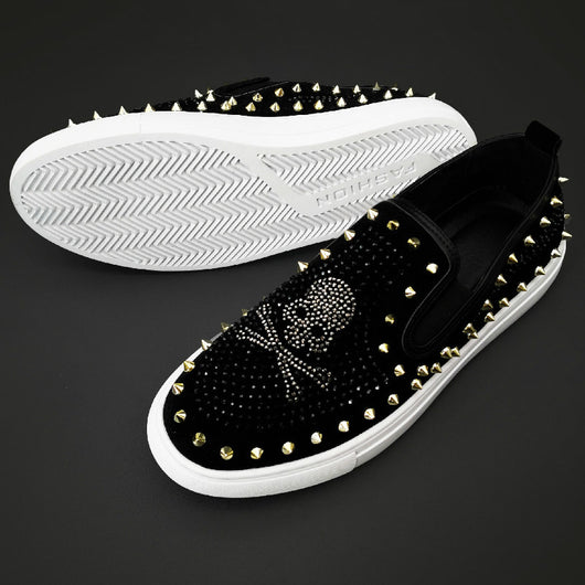 Zapatos Casuales con Detalles de Strass y Remaches