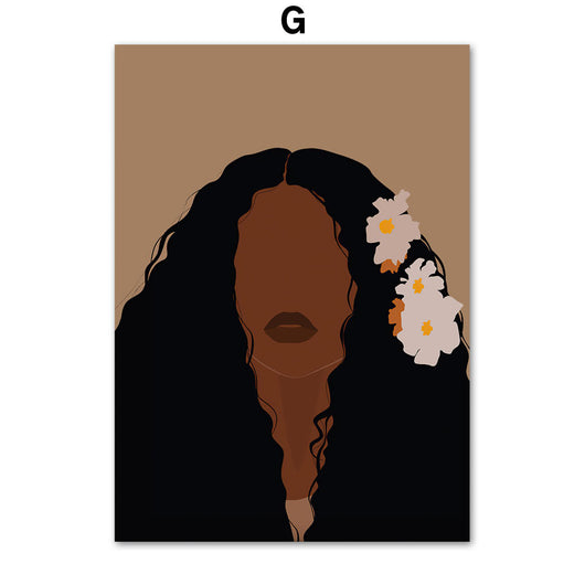 Cuadro Decorativo Ilustración Mujer Africana - Lienzo Artístico para Sala - Image 12