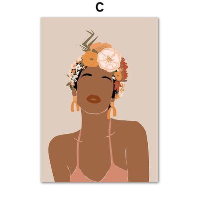 Cuadro Decorativo Ilustración Mujer Africana - Lienzo Artístico para Sala - Image 16