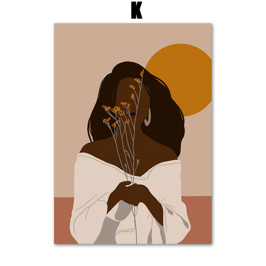 Cuadro Decorativo Ilustración Mujer Africana - Lienzo Artístico para Sala - Image 21