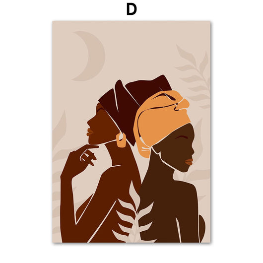 Cuadro Decorativo Ilustración Mujer Africana - Lienzo Artístico para Sala - Image 4