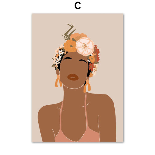 Cuadro Decorativo Ilustración Mujer Africana - Lienzo Artístico para Sala - Image 3