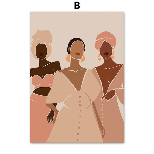 Cuadro Decorativo Ilustración Mujer Africana - Lienzo Artístico para Sala - Image 2