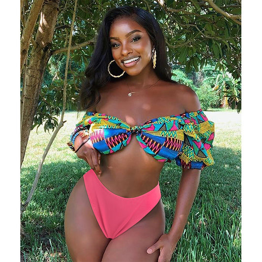 Bikini Sexy de Dos Piezas con Estampado - Image 2