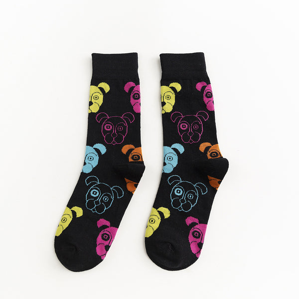 Calcetines Estilo Coreano Gatos y Perros - Tubo Animales Blanco y Negro Hombre y Mujer