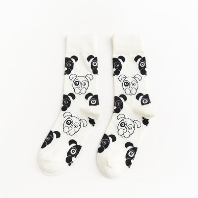 Calcetines Estilo Coreano Gatos y Perros - Tubo Animales Blanco y Negro Hombre y Mujer - Image 5