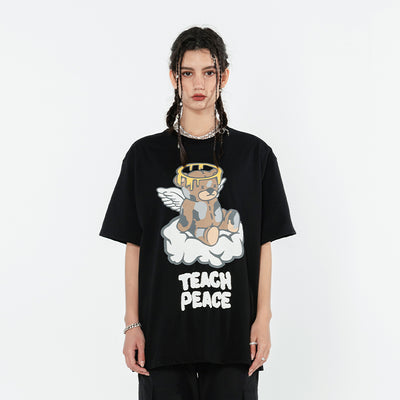 Playera Holgada Creative Bear Angel de Manga Corta - Image 10