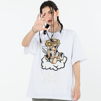 Playera Holgada Creative Bear Angel de Manga Corta - Image 11