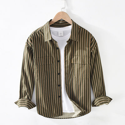 Camisa de Algodón Oversize a Rayas con Cuello Cuadrado - Image 11