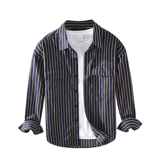 Camisa de Algodón Oversize a Rayas con Cuello Cuadrado - Image 8