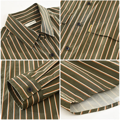 Camisa de Algodón Oversize a Rayas con Cuello Cuadrado - Image 3