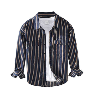 Camisa de Algodón Oversize a Rayas con Cuello Cuadrado - Image 5