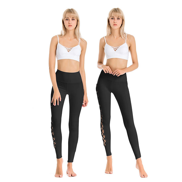 Conjunto Deportivo Mujer: Sostén Deportivo Espalda Descubierta + Pantalones Yoga Antichoque