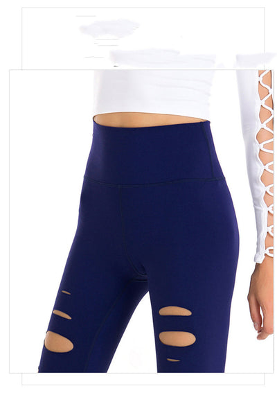 Leggings Deportivos Cintura Alta Rotos con Tecnología de Secado Rápido - Image 9