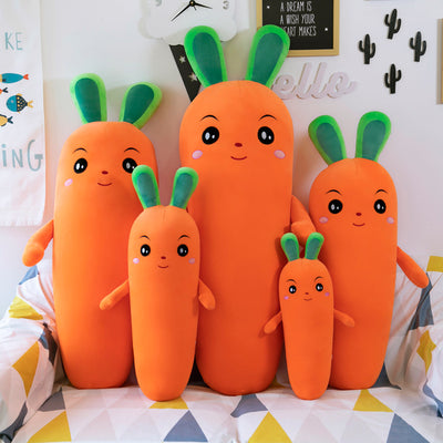 Peluche de Zanahoria Sonriente - Juguete Vegetal Suave y Acogedor