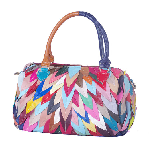Bolso de Piel de Oveja con Contraste de Colores - Diseño Suave y Elegante - Image 5