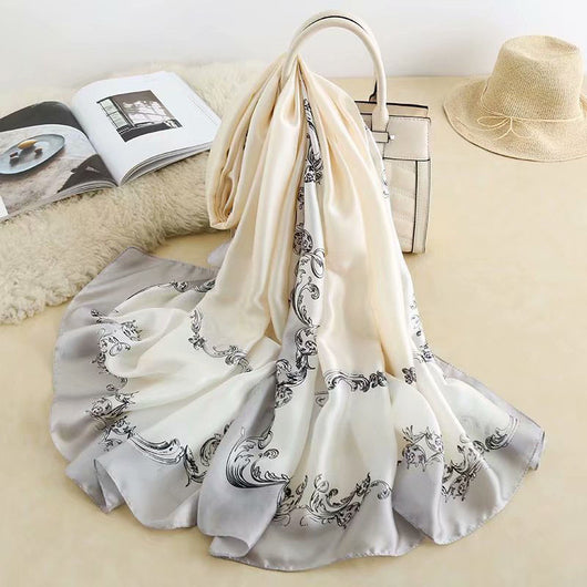 Pañuelo de Seda Satinada con Estampado Floral - Image 7