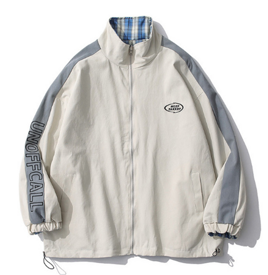 Chaqueta Reversible a Cuadros con Cuello Mao - Estilo Casual Primavera - Image 12
