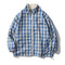 Chaqueta Reversible a Cuadros con Cuello Mao - Estilo Casual Primavera