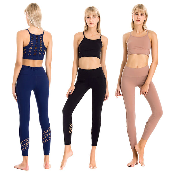 Conjunto Deportivo Mujer: Sujetador Yoga + Pantalón Ajustado Secado Rápido