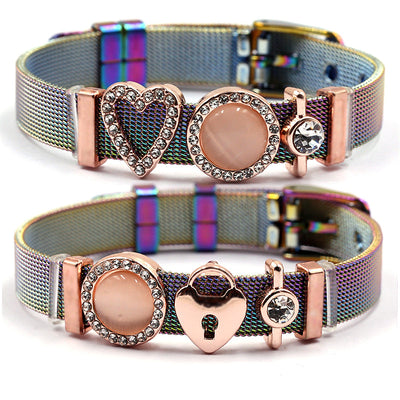Pulseras de Acero Inoxidable Coloridas para Hombre y Mujer