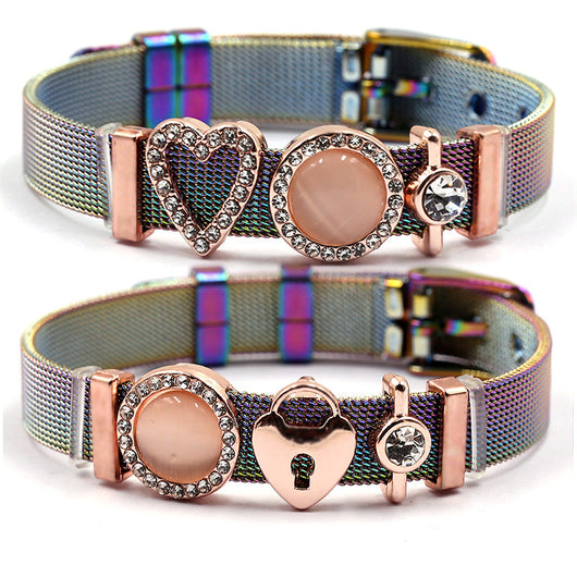 Pulseras de Acero Inoxidable Coloridas para Hombre y Mujer