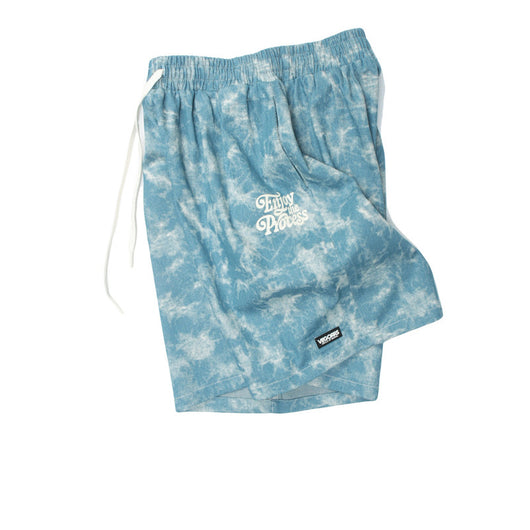 Pantalones Cortos Denim Tie-Dye Desgastado Floral Cintura Alta Unisex - Image 2