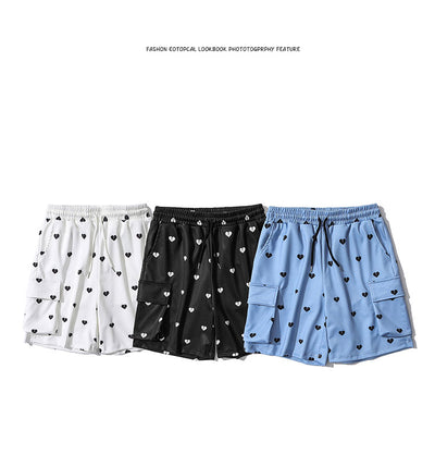 Shorts Overol Multi-bolsillo Hombre Tendencia Cintura Elástica Pantalón Cinco Puntos - Image 8