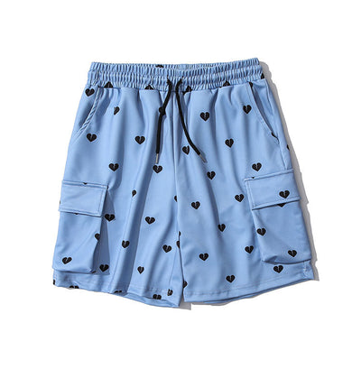 Shorts Overol Multi-bolsillo Hombre Tendencia Cintura Elástica Pantalón Cinco Puntos - Image 3