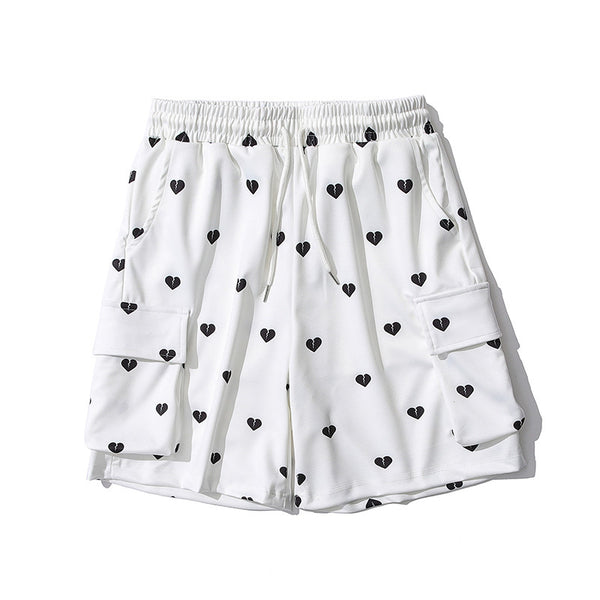Shorts Overol Multi-bolsillo Hombre Tendencia Cintura Elástica Pantalón Cinco Puntos