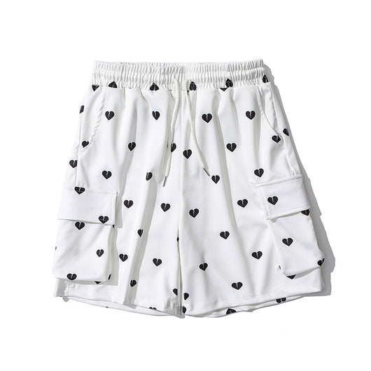Shorts Overol Multi-bolsillo Hombre Tendencia Cintura Elástica Pantalón Cinco Puntos