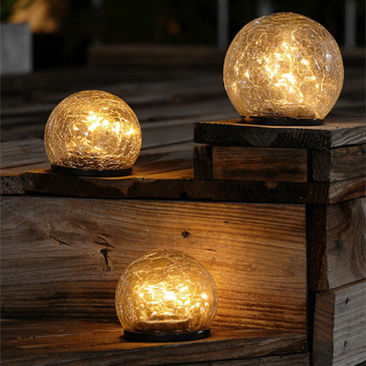 Luz Solar LED de Jardín con Diseño de Esfera de Cristal Agrietado - Image 16