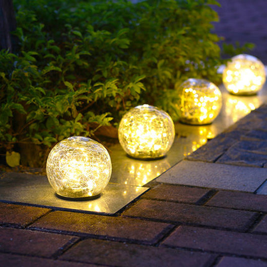 Luz Solar LED de Jardín con Diseño de Esfera de Cristal Agrietado - Image 4
