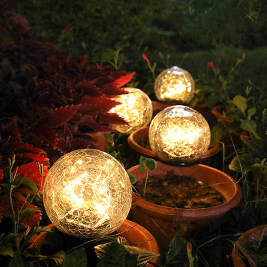 Luz Solar LED de Jardín con Diseño de Esfera de Cristal Agrietado - Image 6
