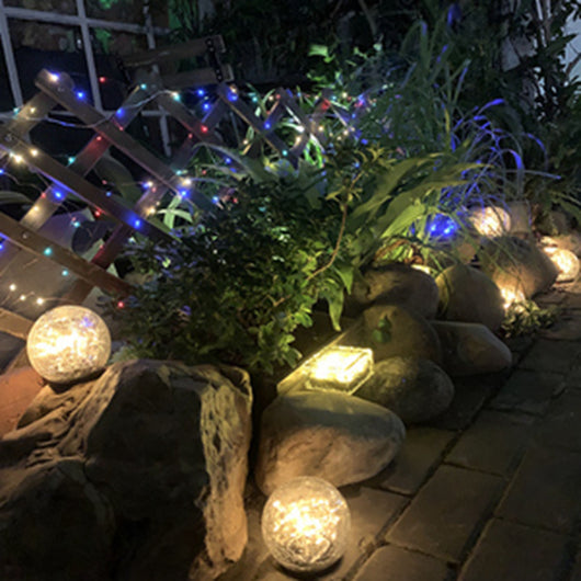 Luz Solar LED de Jardín con Diseño de Esfera de Cristal Agrietado - Image 7