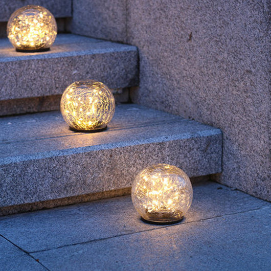 Luz Solar LED de Jardín con Diseño de Esfera de Cristal Agrietado - Image 5