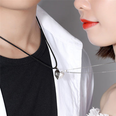 Dije de Pareja Imán del Amor con Piedra de Deseos - Collar Costura del Corazón Escote - Image 10