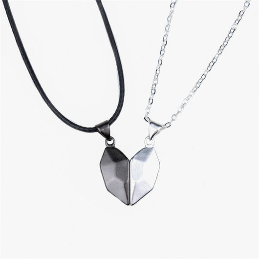 Dije de Pareja Imán del Amor con Piedra de Deseos - Collar Costura del Corazón Escote - Image 9