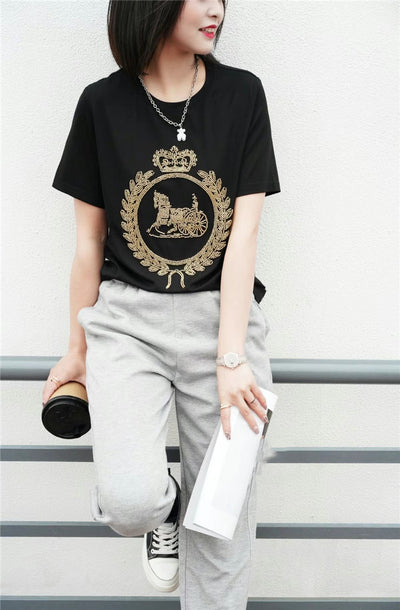 Camiseta Manga Corta Cuello Redondo con Estampado de Espigas de Trigo - Image 6