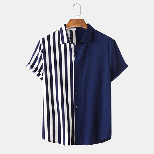 Camisa Casual Hombre Rayas Bicolor - Image 8