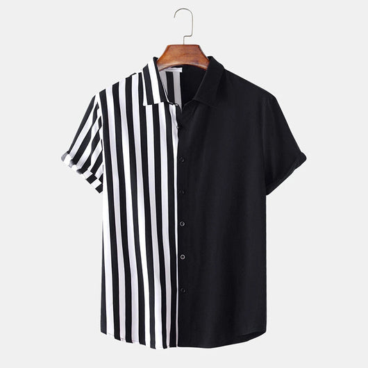 Camisa Casual Hombre Rayas Bicolor