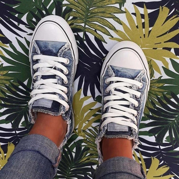 Zapatillas de Lona Retro Bajas para Estudiantes - Sneakers Planos con Cordones