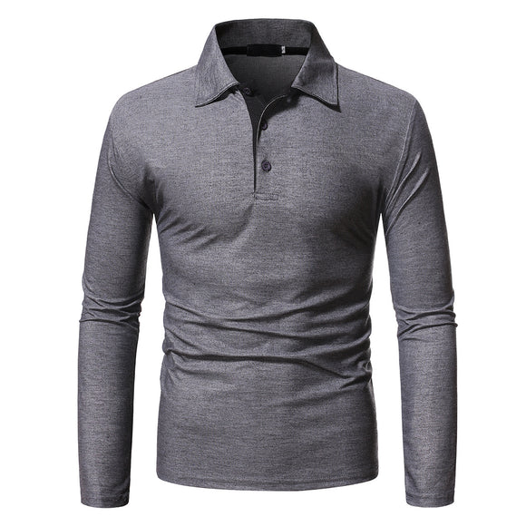 Polo Manga Larga Slim Fit Casual para Hombre