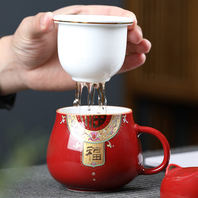 Taza de Cerámica para Oficina con Filtro y Separador de Té - Image 8