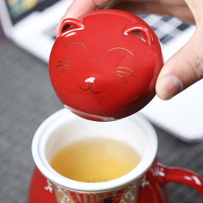 Taza de Cerámica para Oficina con Filtro y Separador de Té - Image 10