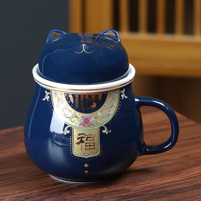 Taza de Cerámica para Oficina con Filtro y Separador de Té - Image 2