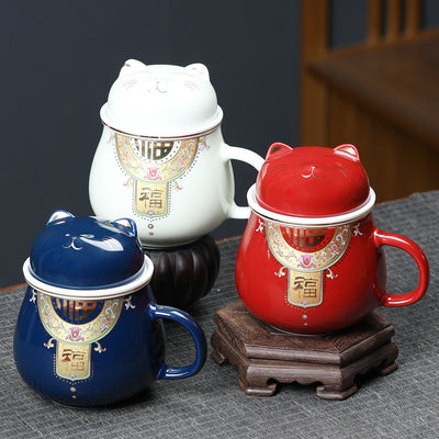 Taza de Cerámica para Oficina con Filtro y Separador de Té - Image 5