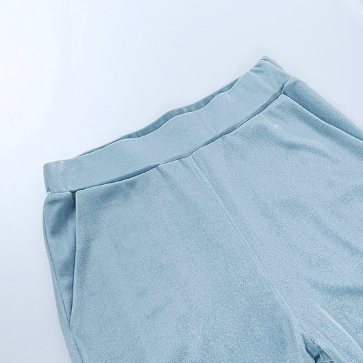 Conjunto de Pantalones de Chándal Terciopelo Dorado con Strass Ajustado - Image 10