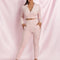 Conjunto de Pantalones de Chándal Terciopelo Dorado con Strass Ajustado
